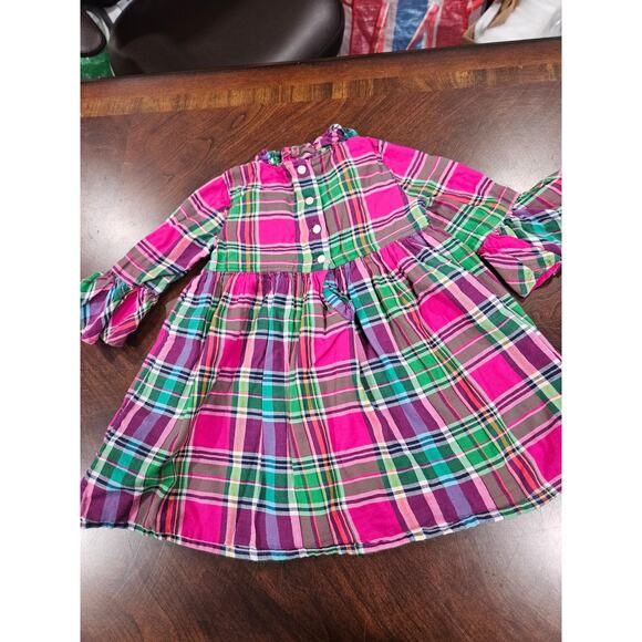 Ralph Lauren Baby Girls 18M Pink Green Plaid Ruffle LS Dress & Bloomers Set - Picture 6 of 7